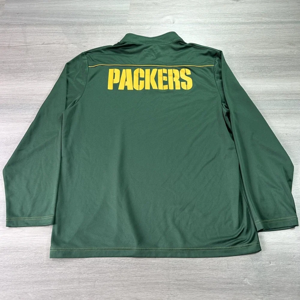 Green Bay Packers Pullover‎ Mens XL Green NFL Football 1/4 Zip Shirt Majestic